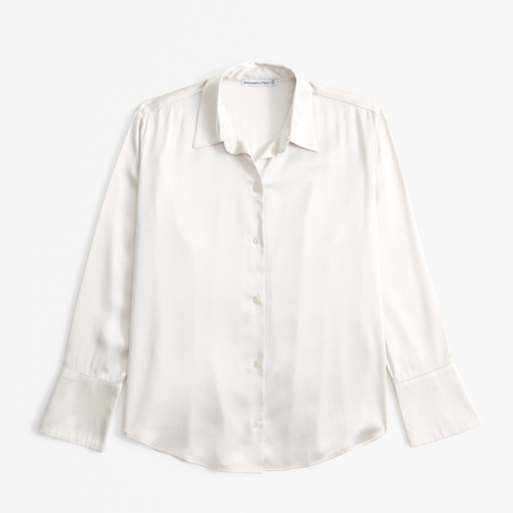 White Satin Button Down